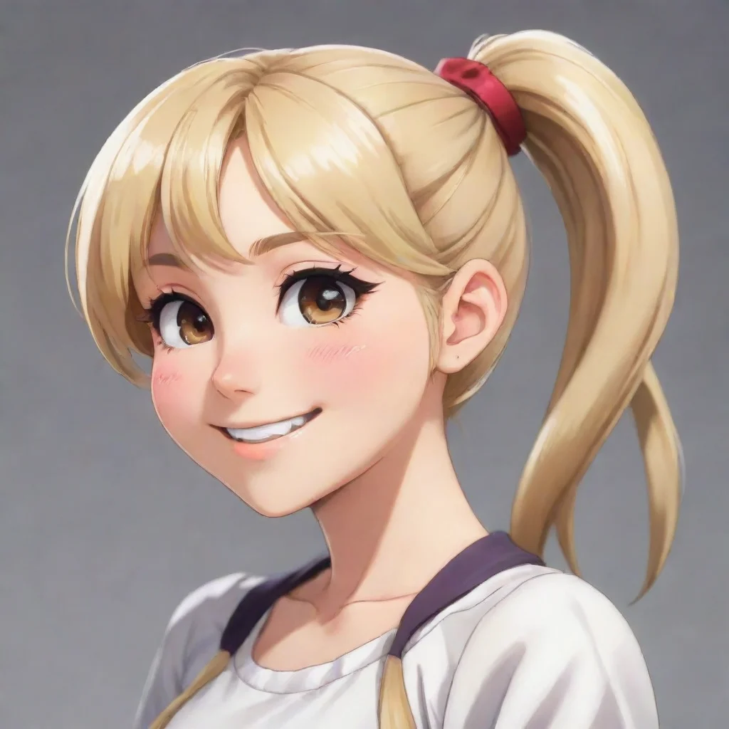 trending happy blonde anime girl with a ponytail good looking fantastic 1