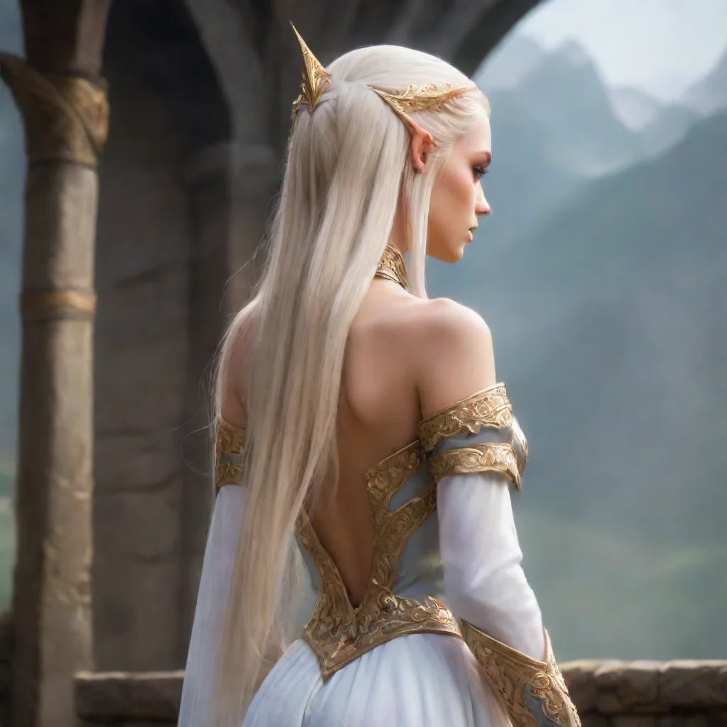 trending high elf princess. image from behind good looking fantastic 1
