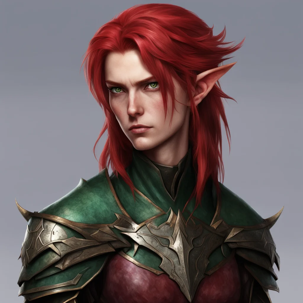 aitrending high elf ranger red hair middle aged cold expression%2C void magic good looking fantastic 1