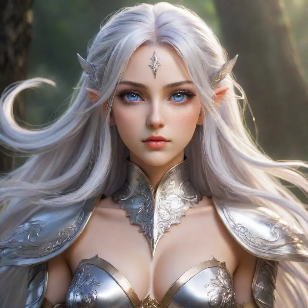 trending high elf with silver hair god feminine majestic fantasy anime warrior good looking fantastic 1