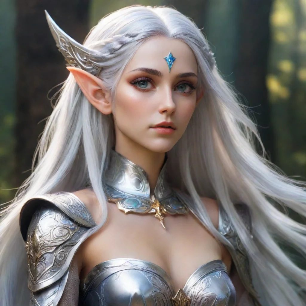 trending high elf with silver hair god feminine majestic fantasy good looking fantastic 1