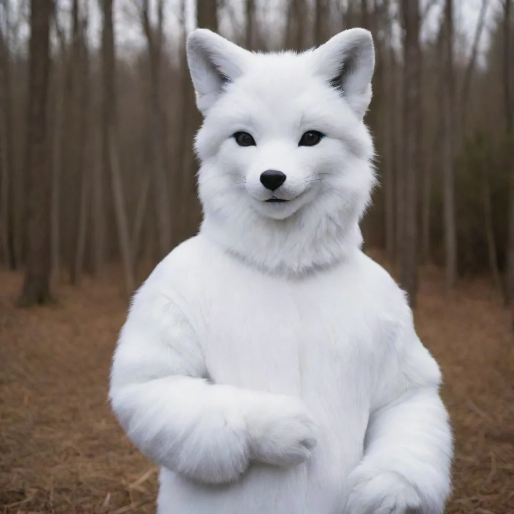 aitrending human male wearing realistic arctic fox fursuit  good looking fantastic 1