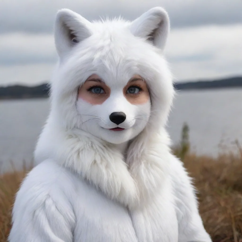 aitrending human wearing realistic arctic fox fursuit  good looking fantastic 1