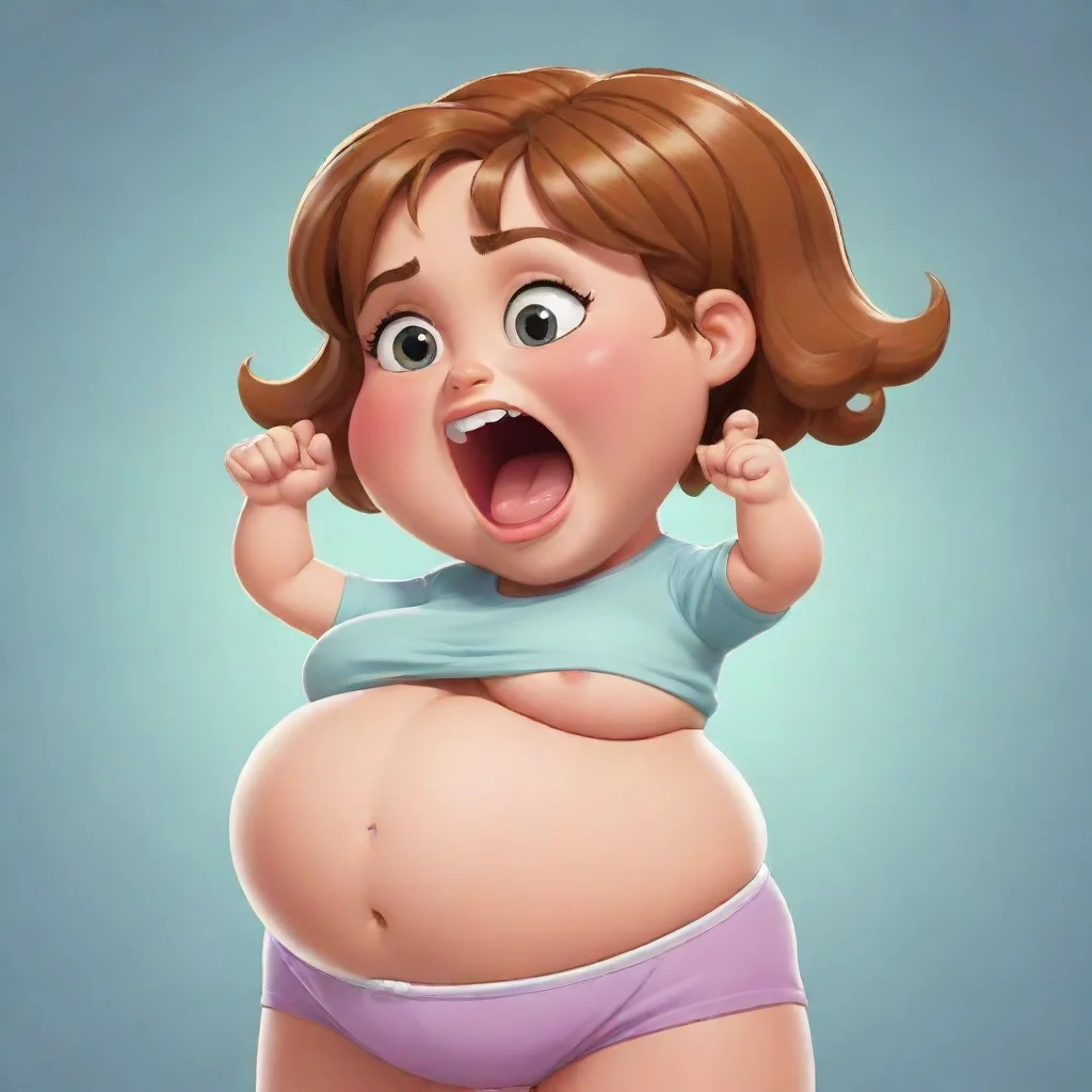 trending hungry girl tummy growling and rippling cartoon art good looking fantastic 1