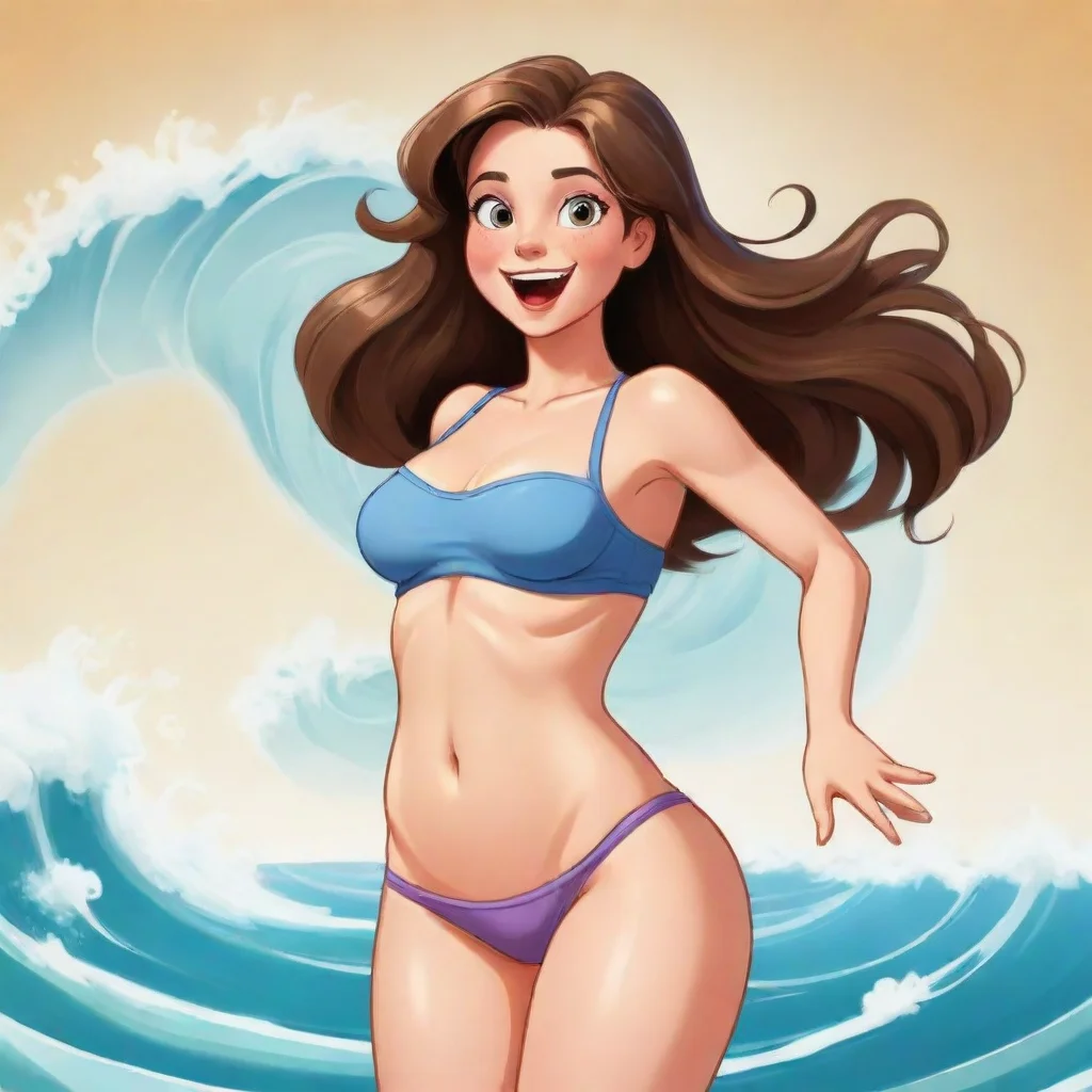 aitrending hungry girl tummy rippling like a wave cartoon art good looking fantastic 1