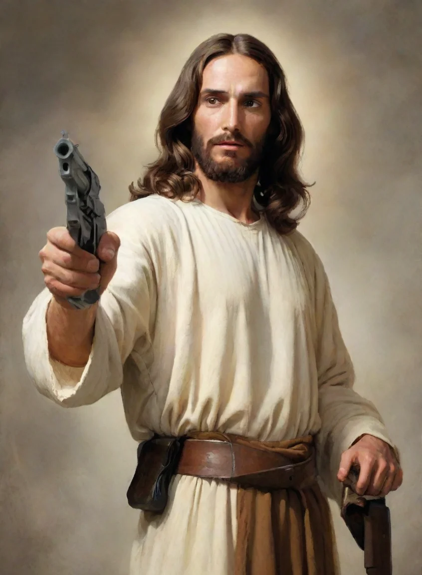 aitrending jesus with revolver good looking fantastic 1 portrait43
