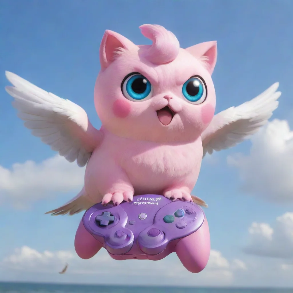aitrending jigglypuff riding a seagull with a gamecube controller good looking fantastic 1