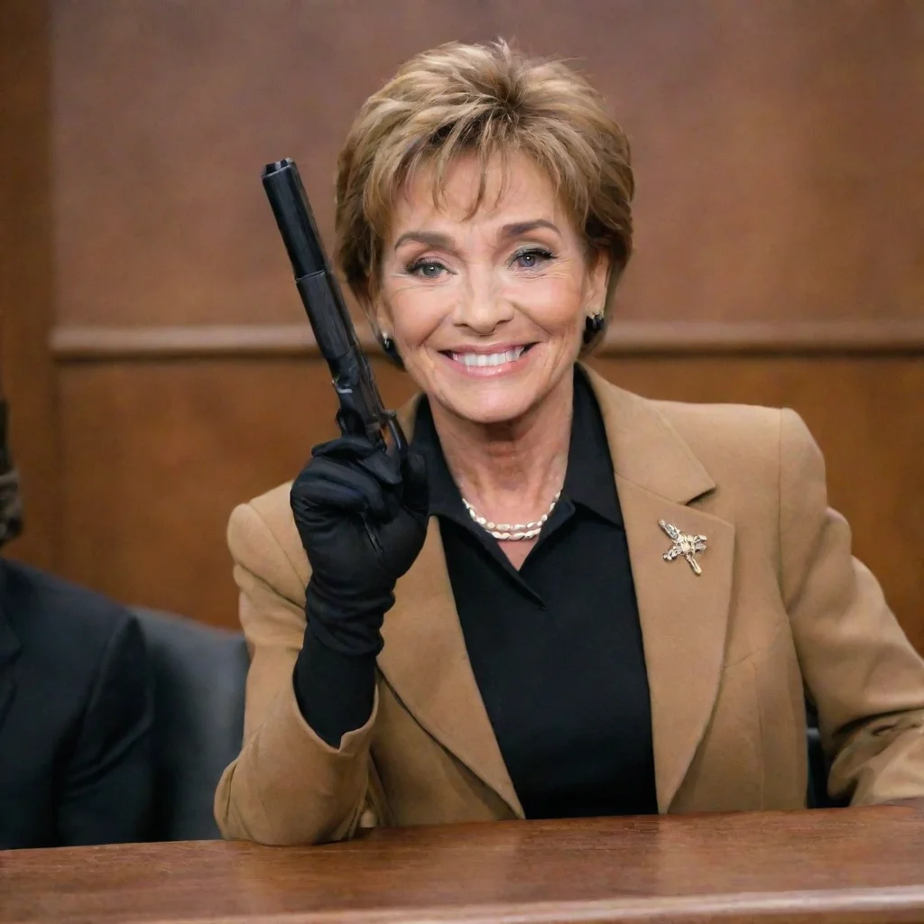 aitrending judge judy smiling with black gloves and gun  good looking fantastic 1