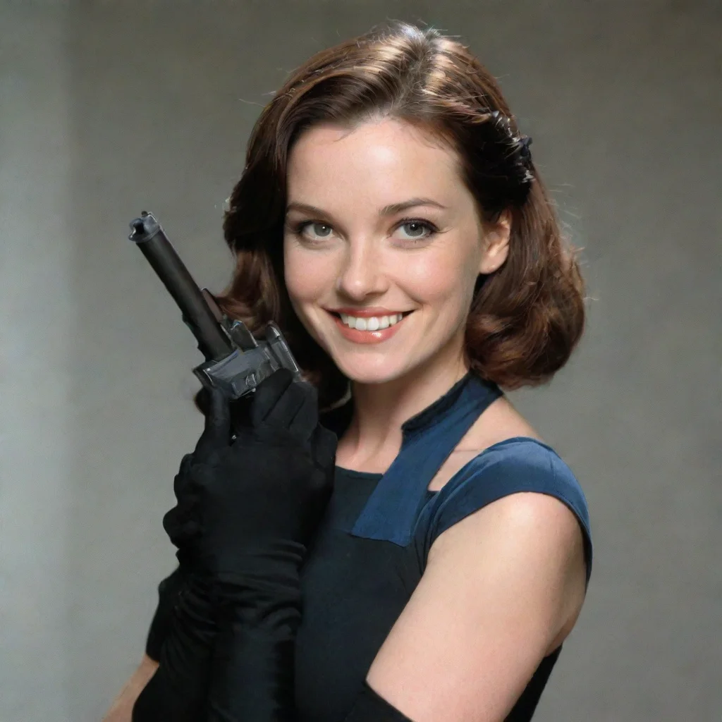 aitrending katherine norland actress smiling with black gloves and  gun  good looking fantastic 1