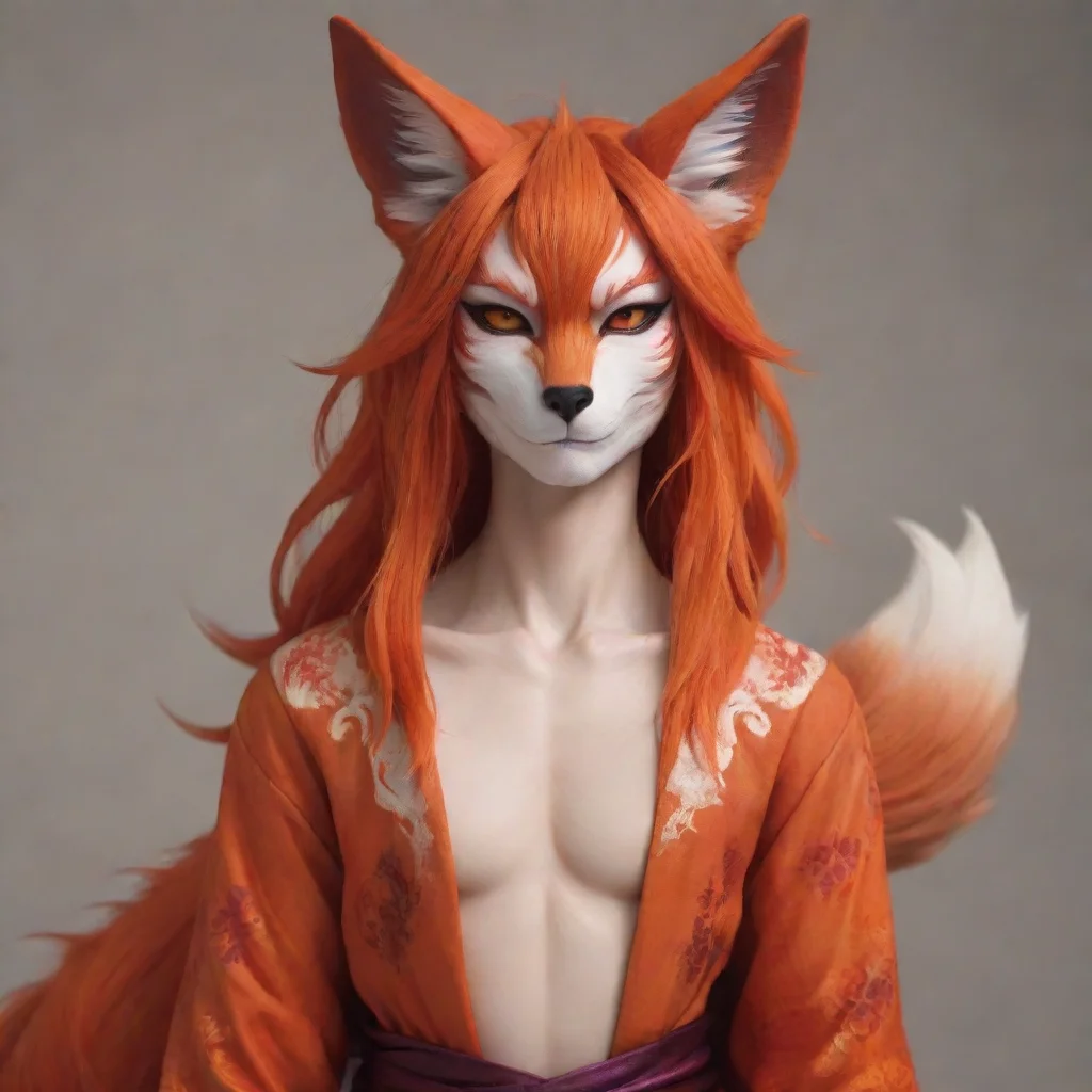 aitrending kitsune fox demon in half human form good looking fantastic 1