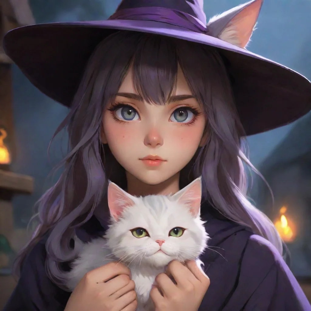 aitrending kitten witch aesthetic artstation anime ghibli hd epic portrait art good looking fantastic 1