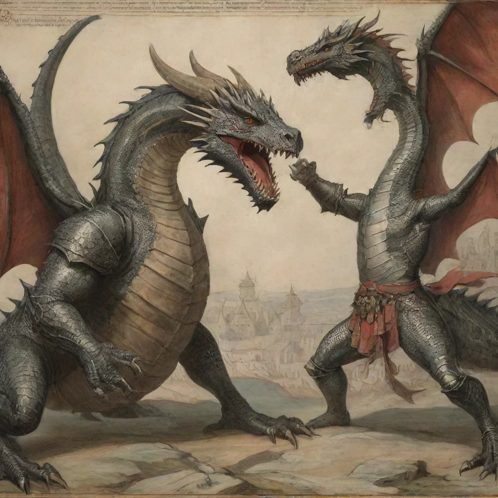 aitrending knight fighting a huge dragon in the style of medieval scriptures you would see around the 12th century 1920 h 1080 hd good looking fantastic 1