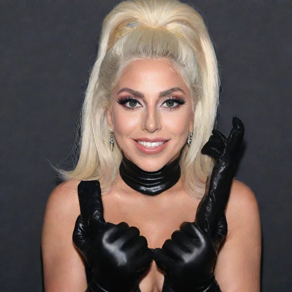 trending lady gaga  smiling with black gloves holding a condom good looking fantastic 1