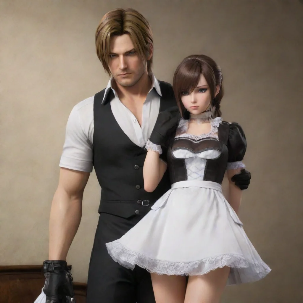 trending leon s kennedy with a maid dress good looking fantastic 1
