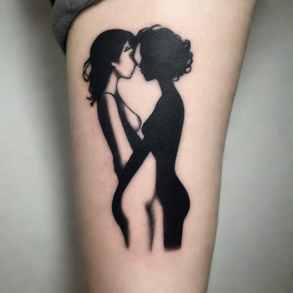 aitrending lesbians silhouette fine lines black and white tattoo good looking fantastic 1