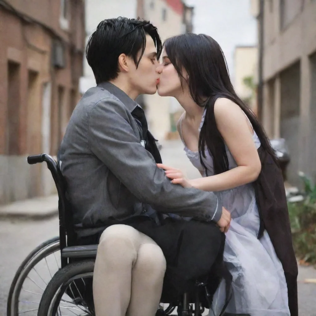 trending levi ackerman on wheel chair getting kissed by a cute girl good looking fantastic 1
