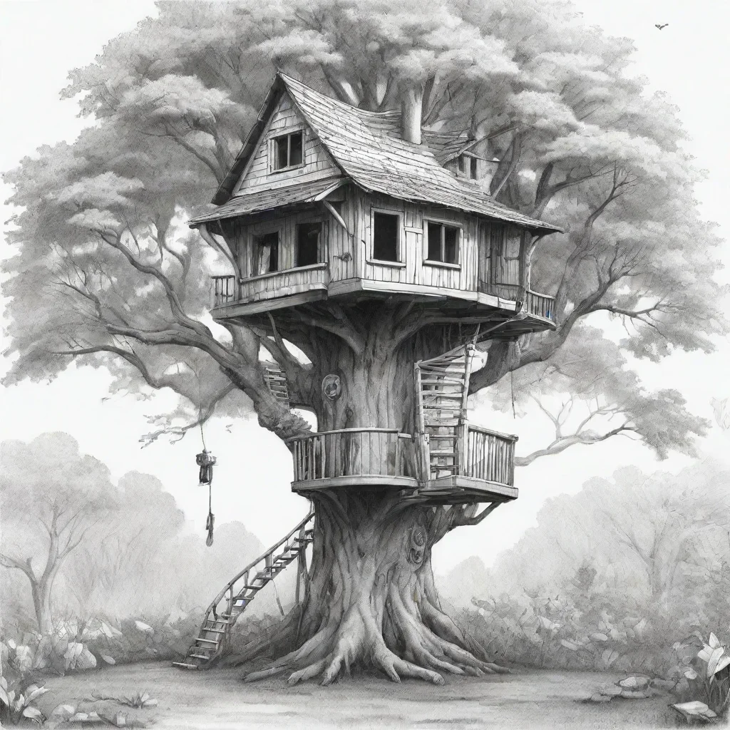 aitrending line art tree house good looking fantastic 1