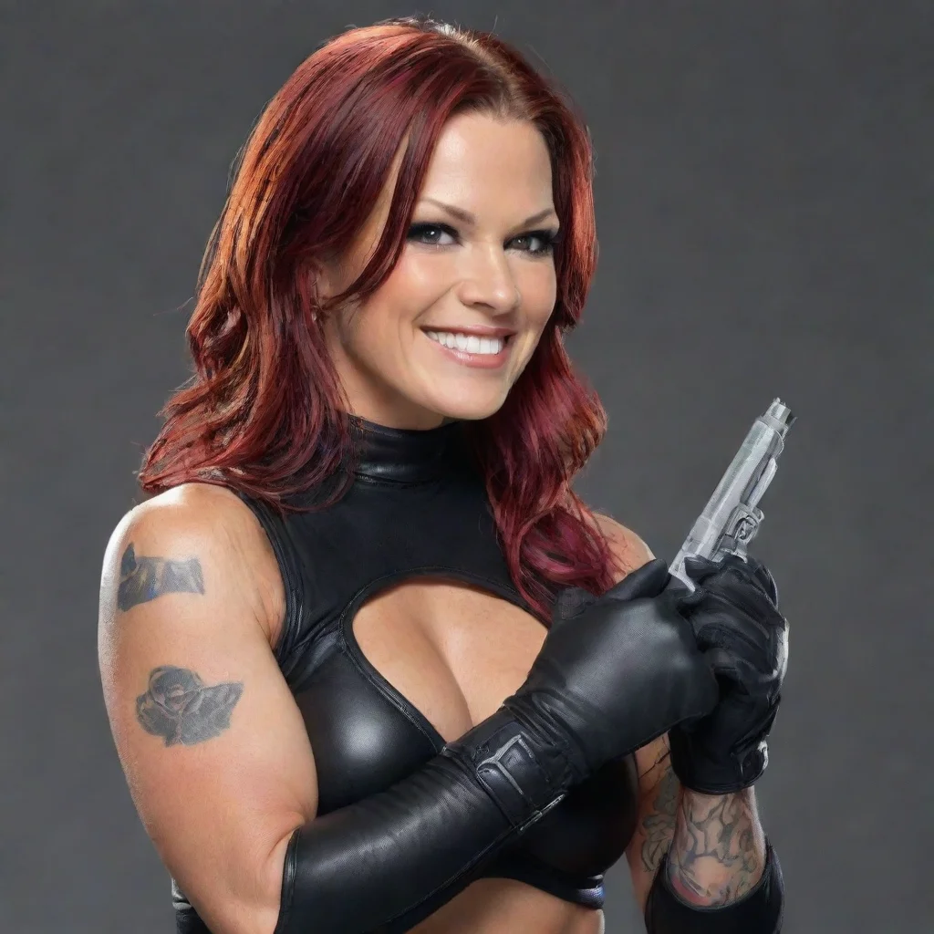 aitrending lita wwe smiling with black gloves and gun good looking fantastic 1