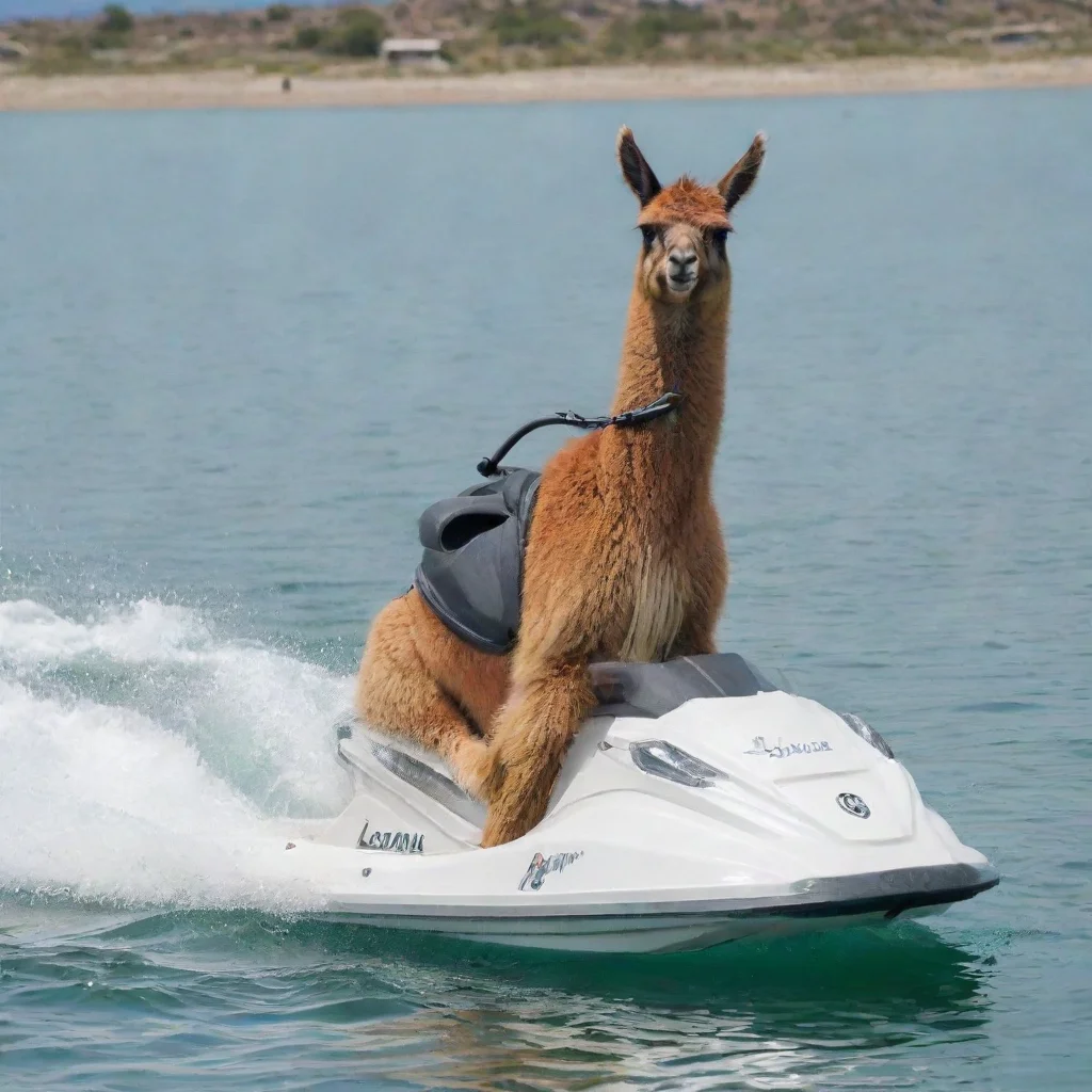aitrending llama on jet ski good looking fantastic 1