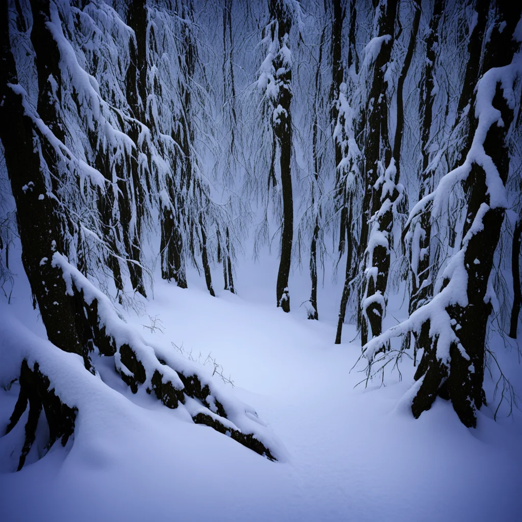 aitrending looking down into forest snow forest night time willow the wisp good looking fantastic 1