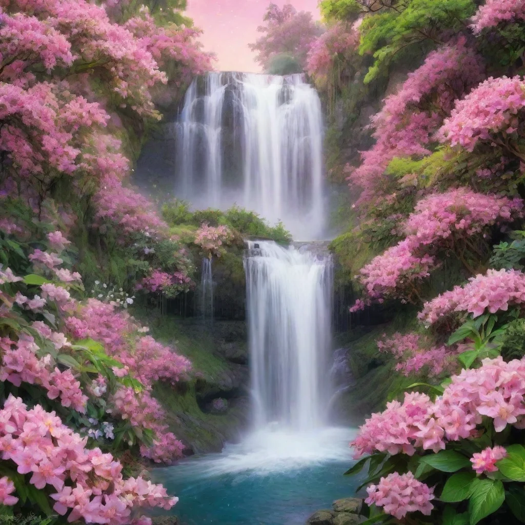 aitrending lovely waterfall pastel pinks greenery flowers overwhelming amazing hd starry colors good looking fantastic 1