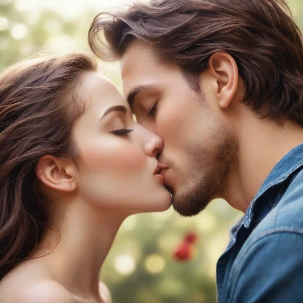 aitrending lovers kissing realistic romantic  good looking fantastic 1