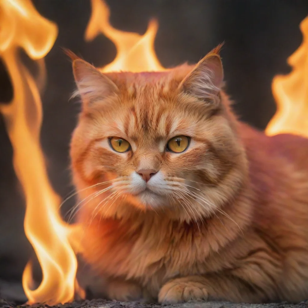aitrending macro fire cat good looking fantastic 1