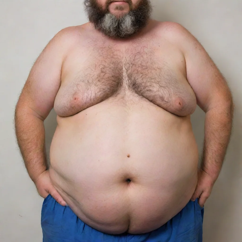 trending male human with a very large belly that is hairy good looking fantastic 1