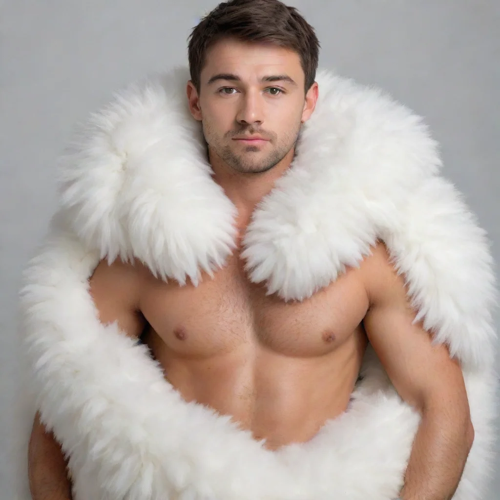 trending man covered in white plush teddy bear fur good looking fantastic 1