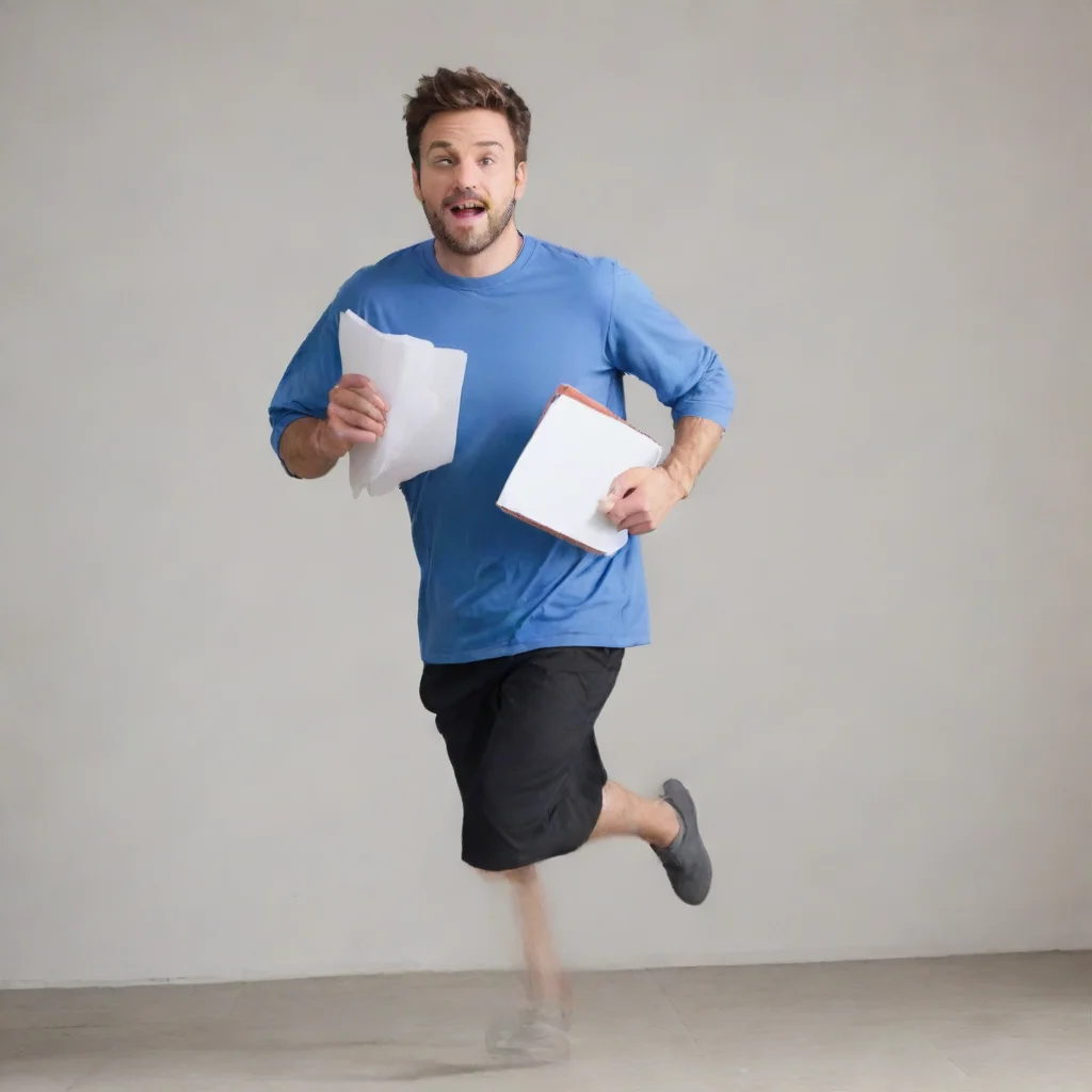 aitrending man running with a paper folder good looking fantastic 1
