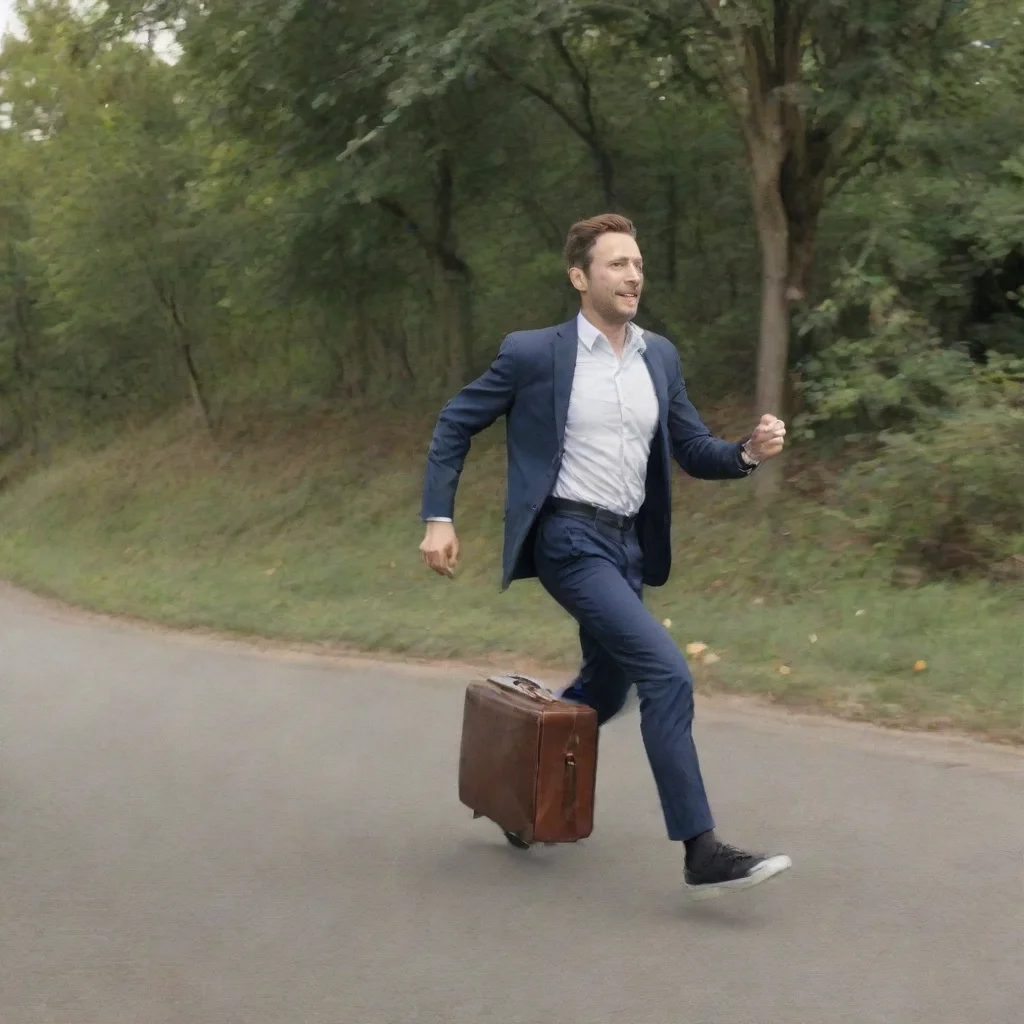 aitrending man running with suitcase good looking fantastic 1