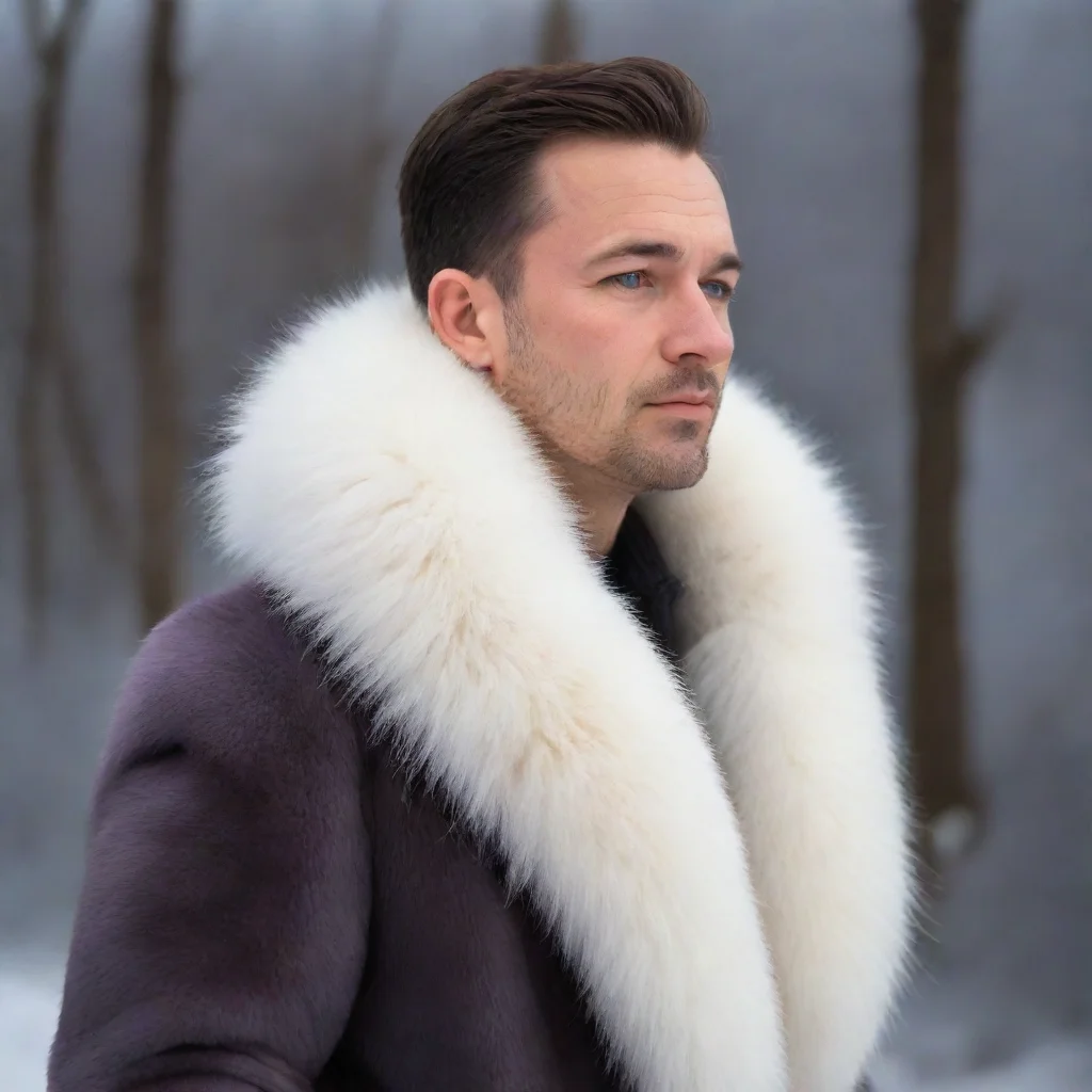 aitrending man wearing arctic fox fur good looking fantastic 1