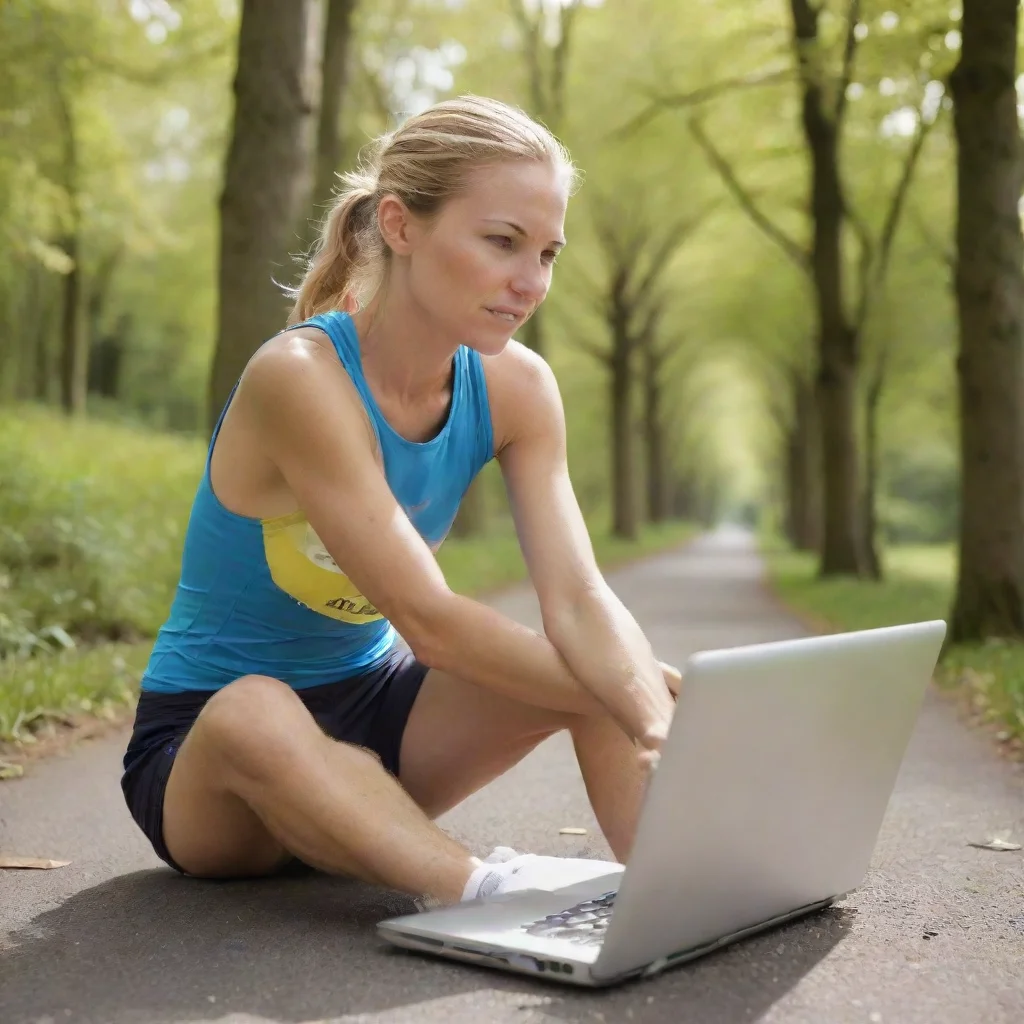 trending marathon runner on laptop picturesque good looking fantastic 1