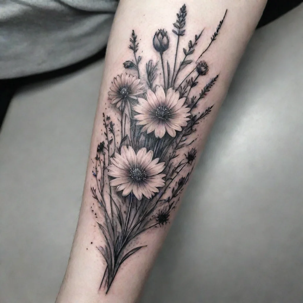 aitrending meadow flowers black and white tattoo good looking fantastic 1