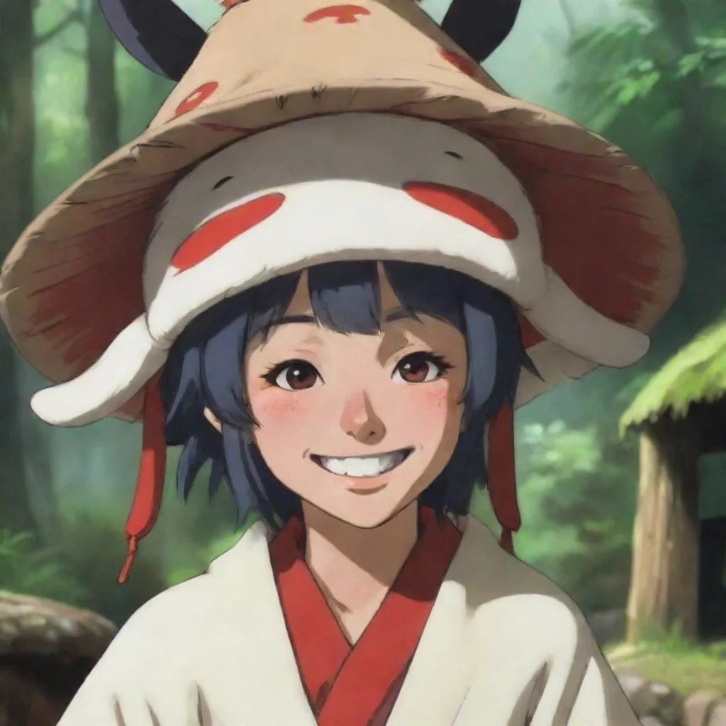 aitrending medicine seller asian japanese anime mononoke hat kasa smile smiling happy  good looking fantastic 1