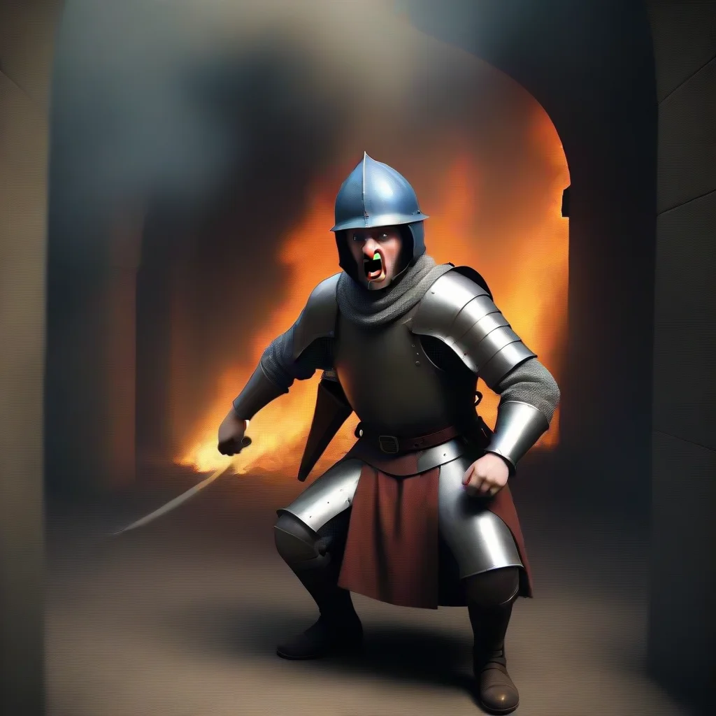 trending medieval soldier in siege scared of fire good looking fantastic 1