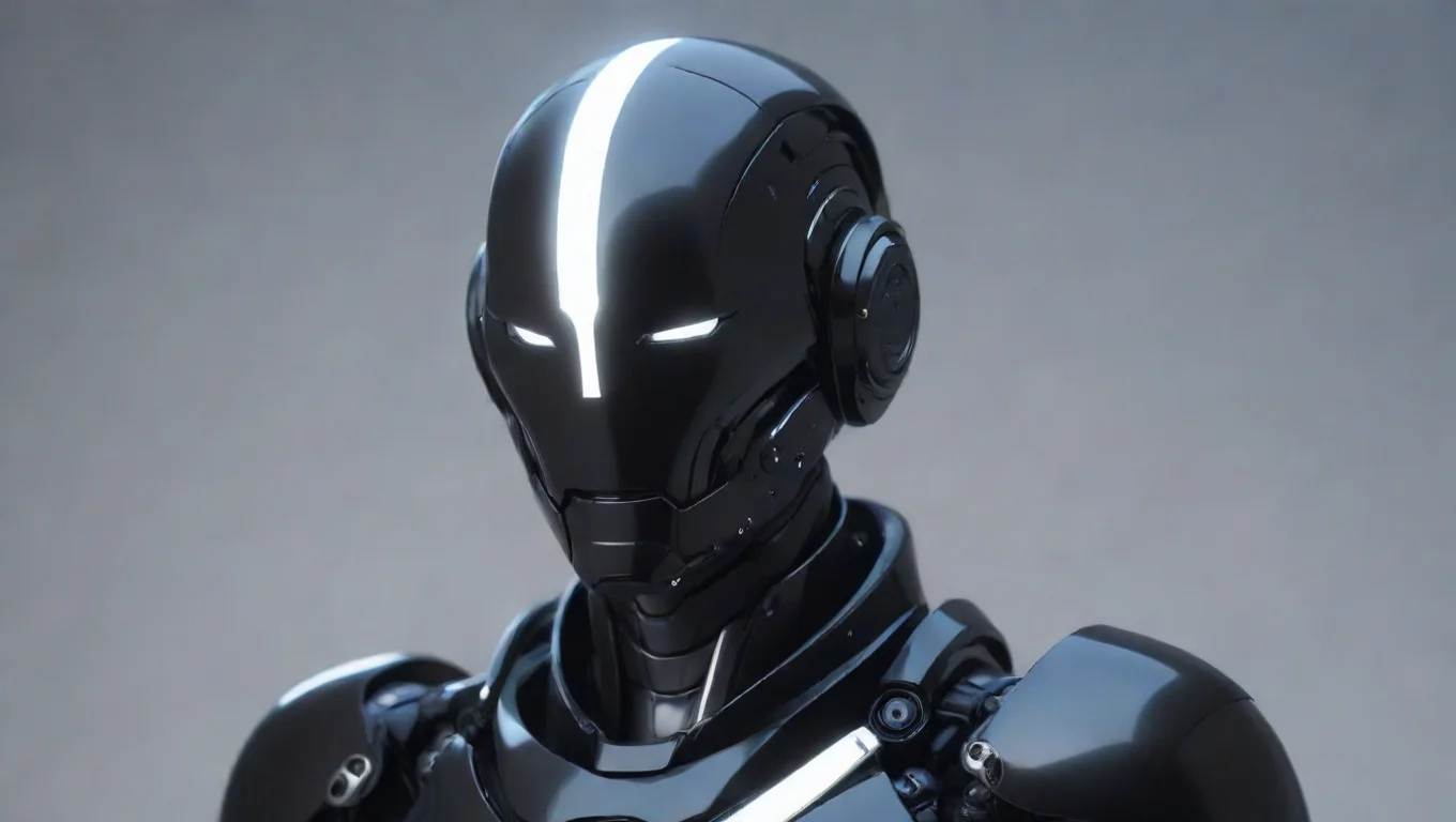 aitrending minimalist futuristic portrait of an ai bot%2C pearlescent black armor%2C soft clean background epic warrior hd  good looking fantastic 1 widescreen