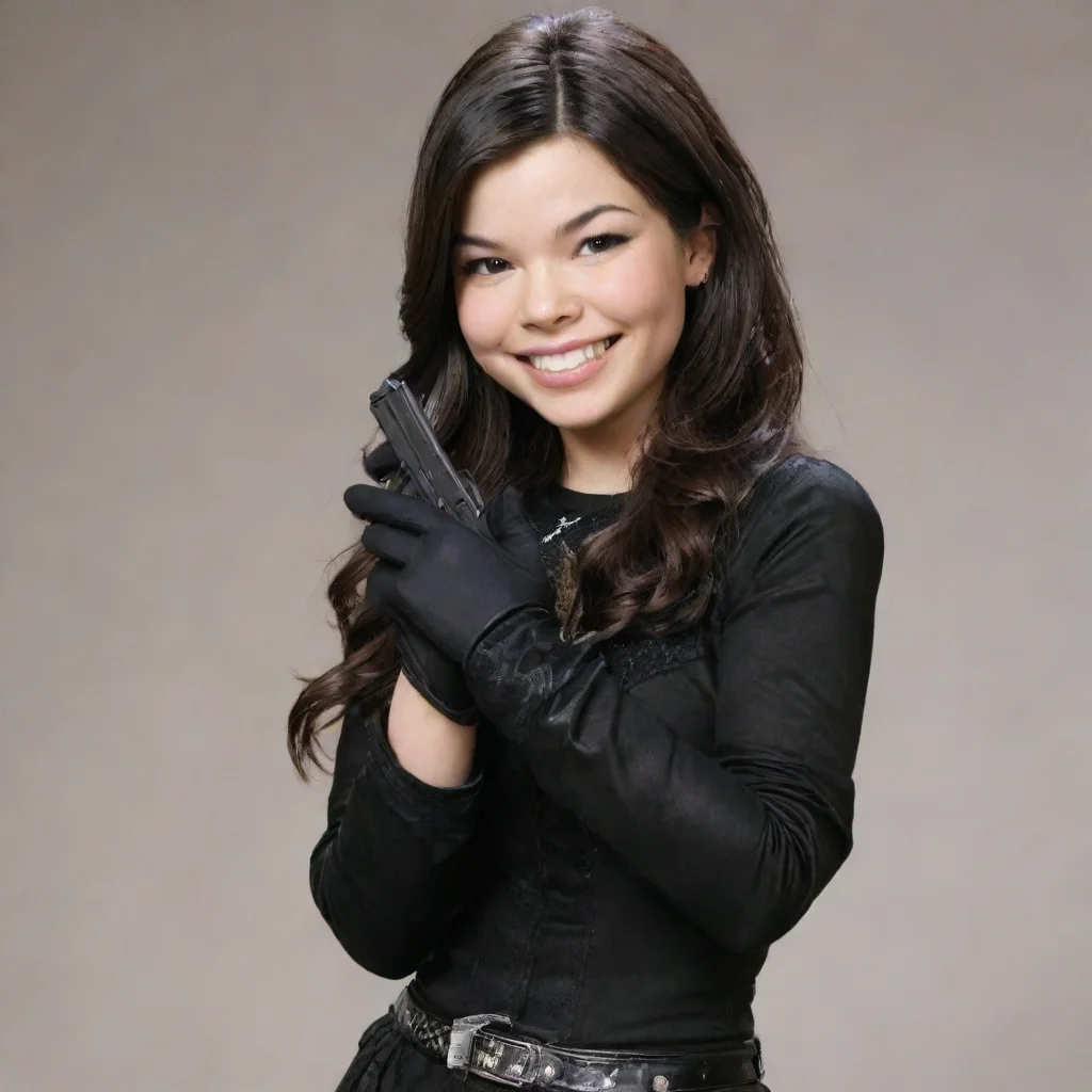 aitrending miranda cosgrove from icarly smiling with black gloves and gun  good looking fantastic 1