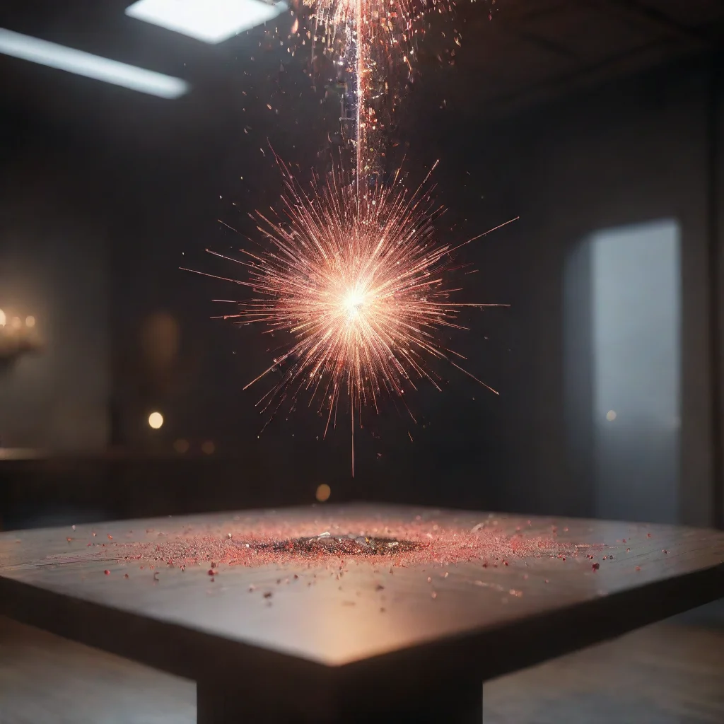trending museum artifactssuper detailed floating on the emptiness table surrounded by small sparks cinematic redshift render side good looking fantastic 1