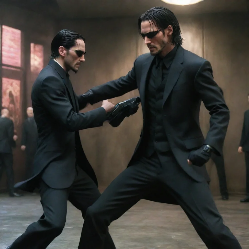 aitrending neo from the matrix fighting john wick in hand to hand combat%2C anime style  good looking fantastic 1