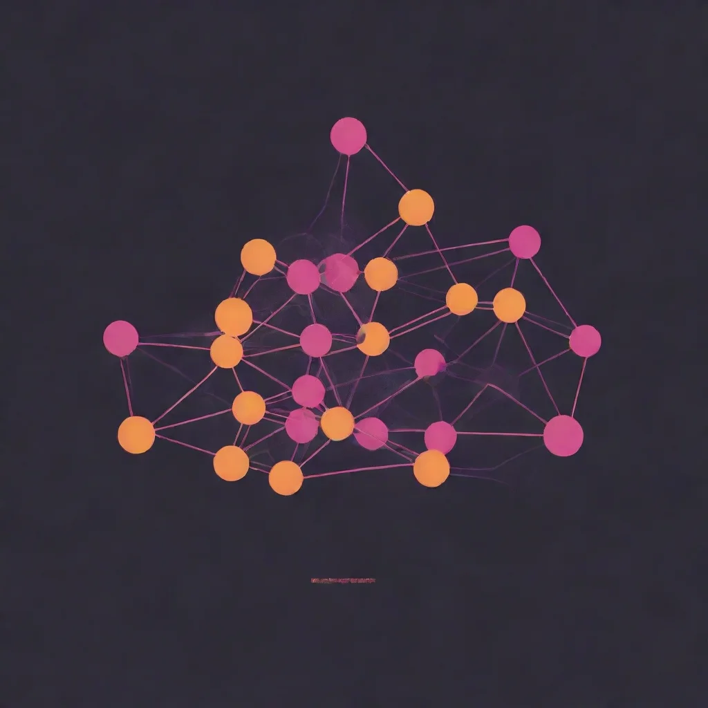 aitrending neural network logo oranges pinks nodes and connections logo clean good looking fantastic 1