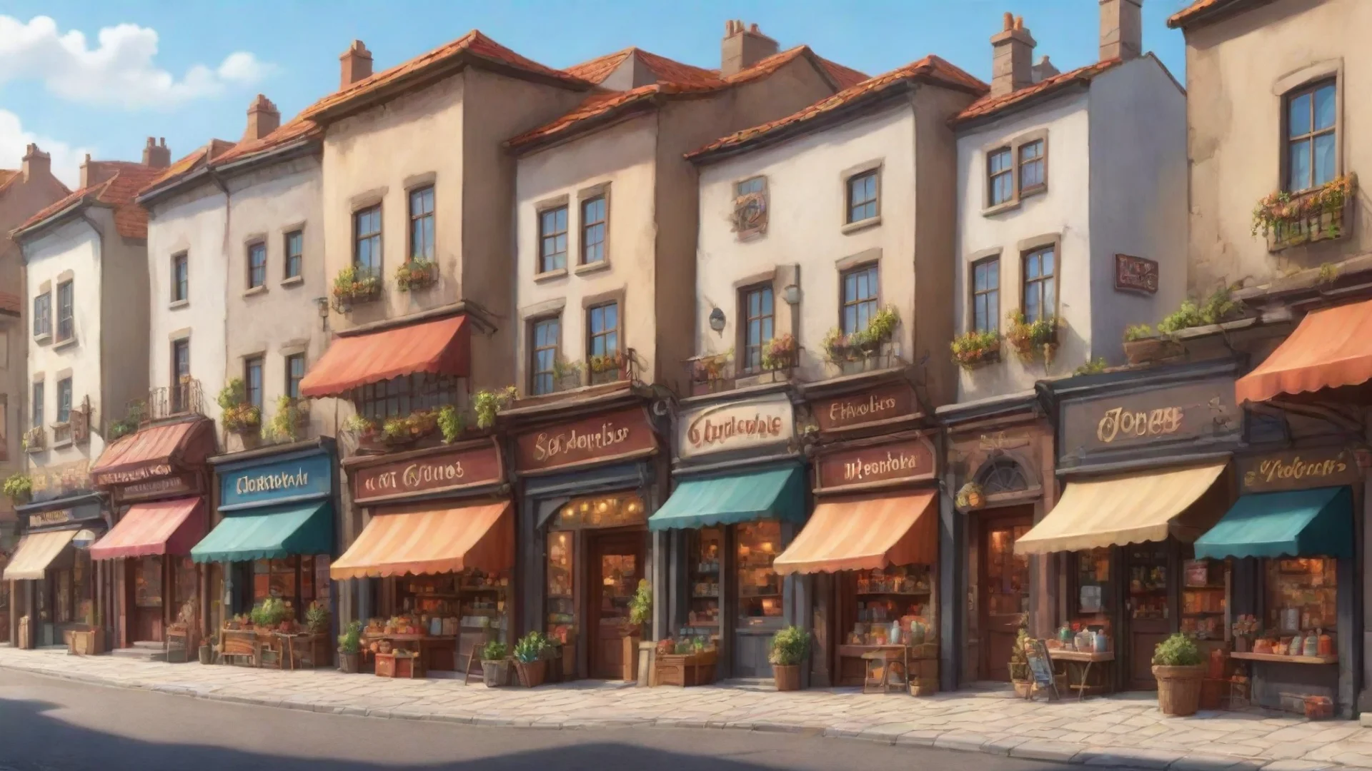 trending nice background detailed cartoon town shops cosy realistic hd art good looking fantastic 1 wide