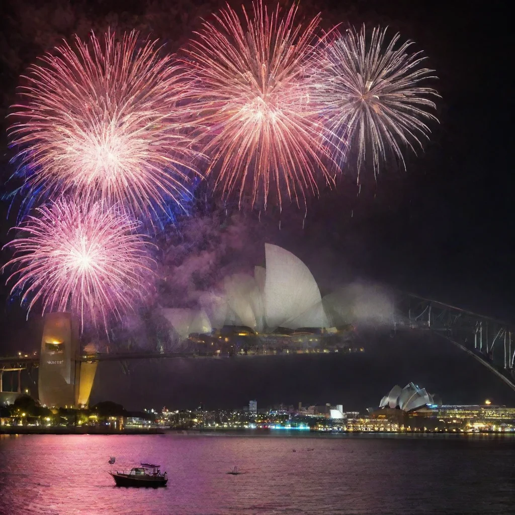 aitrending night scenes of sydney opera house and harbour bridge with fireworks and thunder lighting  good looking fantastic 1