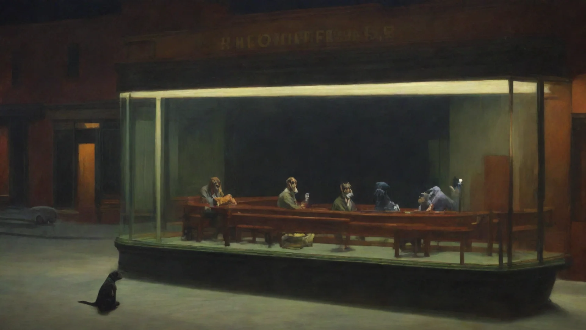 aitrending nighthawks from hopper%2C but with dogs good looking fantastic 1 wide