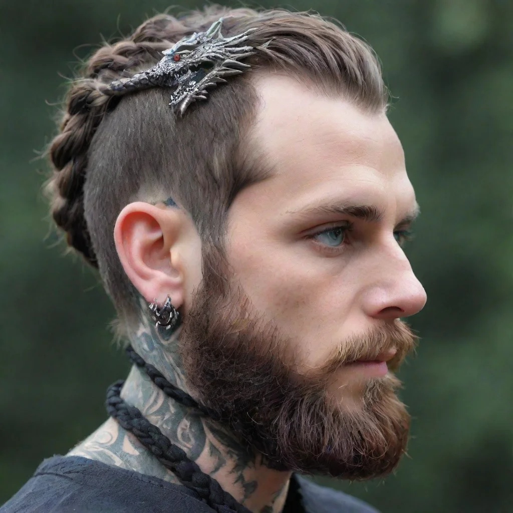 aitrending nord braided beard braided hair beard beads dragon tattoo good looking fantastic 1