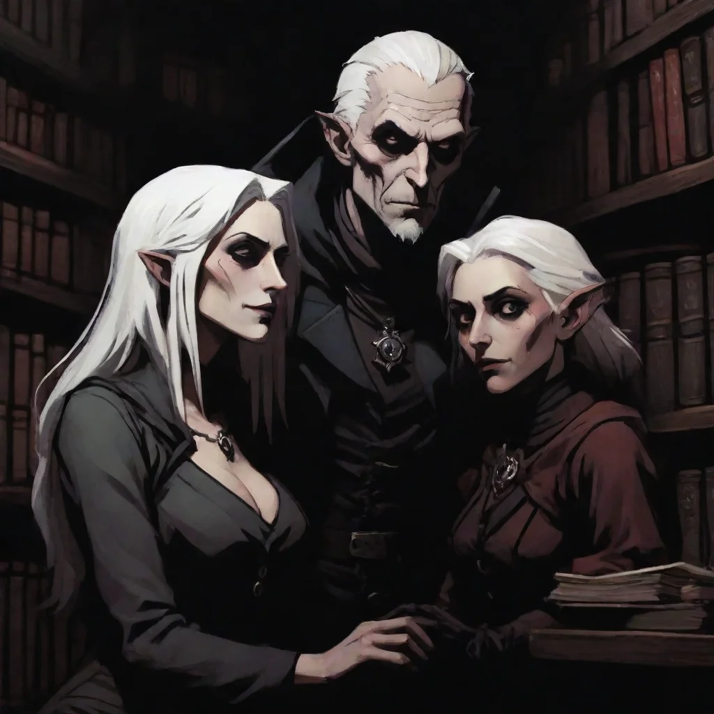 aitrending nosferatu and white haired woman in a bookstore darkest dungeon uplight good looking fantastic 1