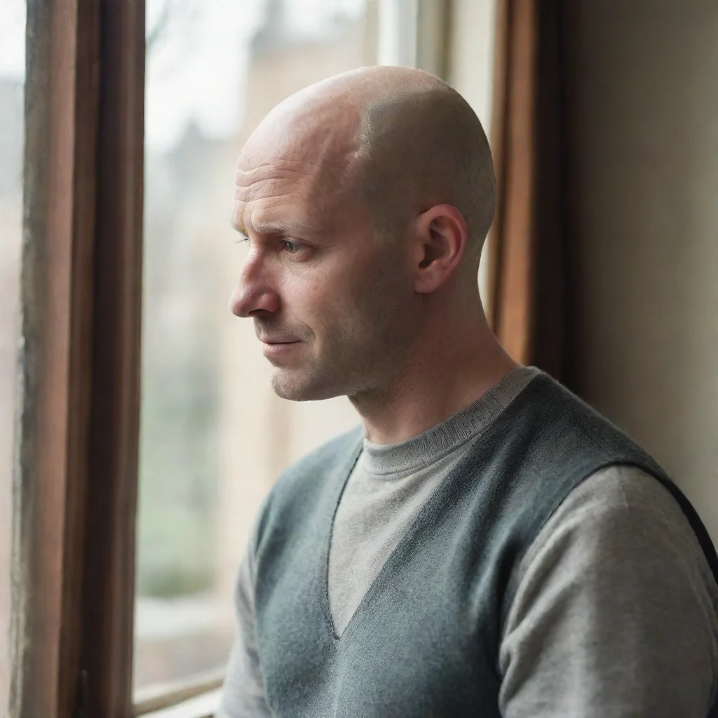 trending nostalgic bald man in front of window good looking fantastic 1