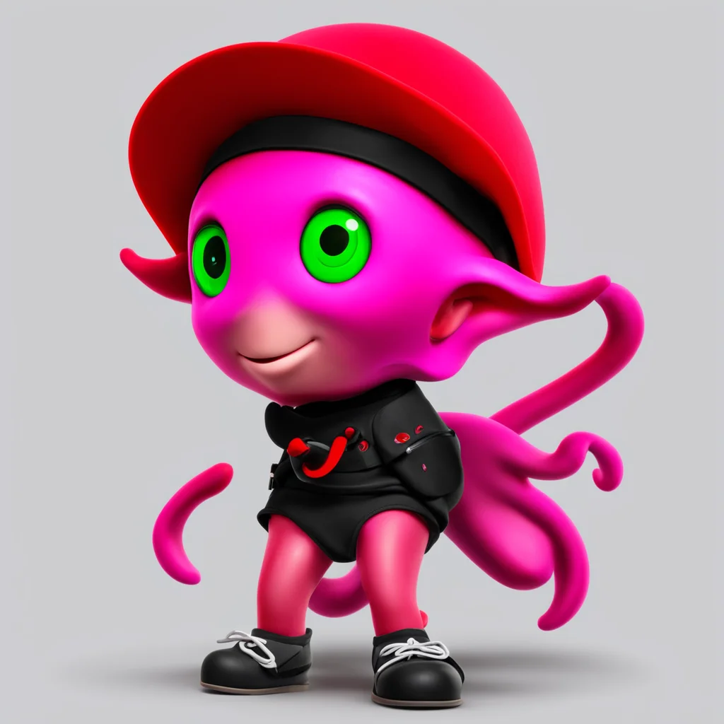 trending octoling wearing a red bucket hat good looking fantastic 1