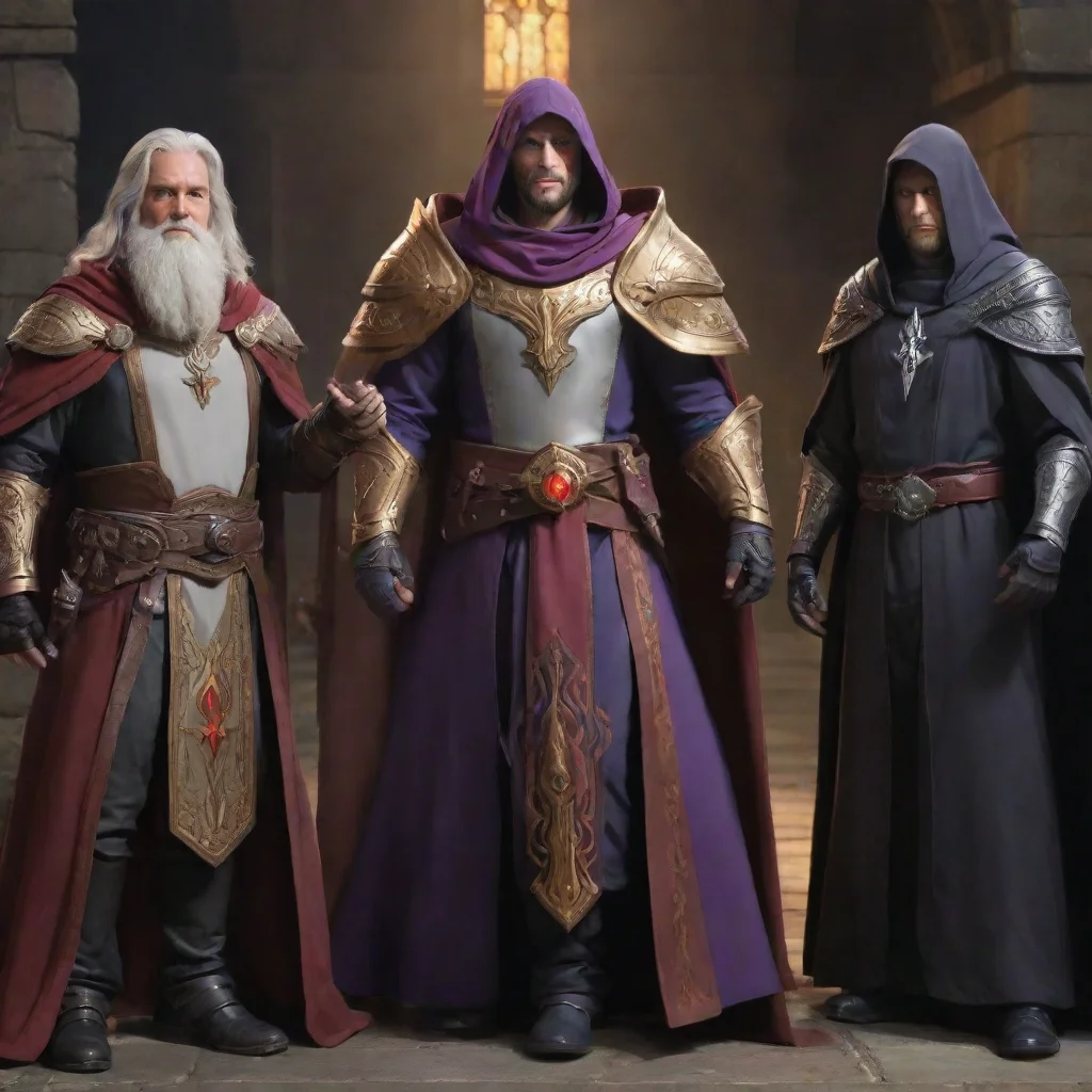 aitrending paladin next to a warlock next to a wizard next to a rogue next to a priest good looking fantastic 1