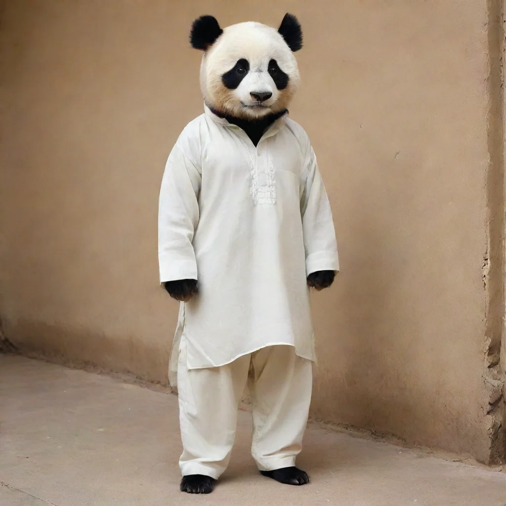 aitrending panda wearing shalwar kameez good looking fantastic 1